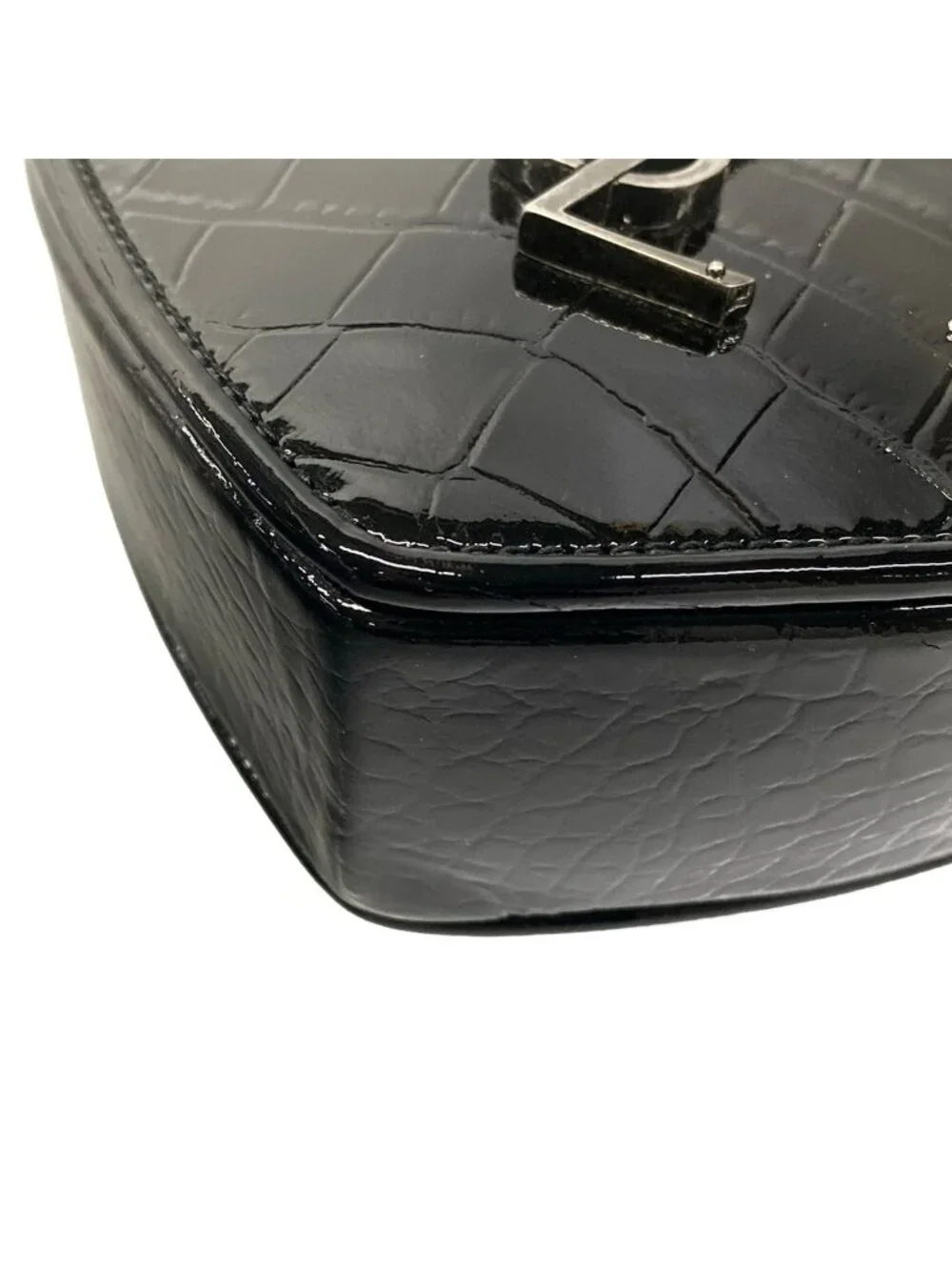 Saint Laurent Paris Clutch Black Heart Embossed Leather